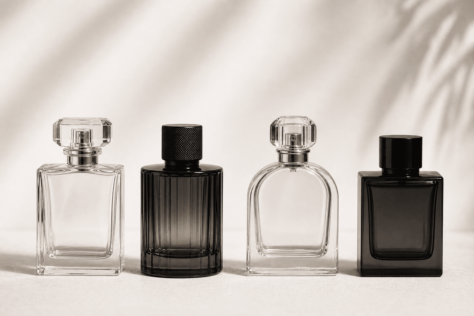 A refined collection of crystal fragrance bottles